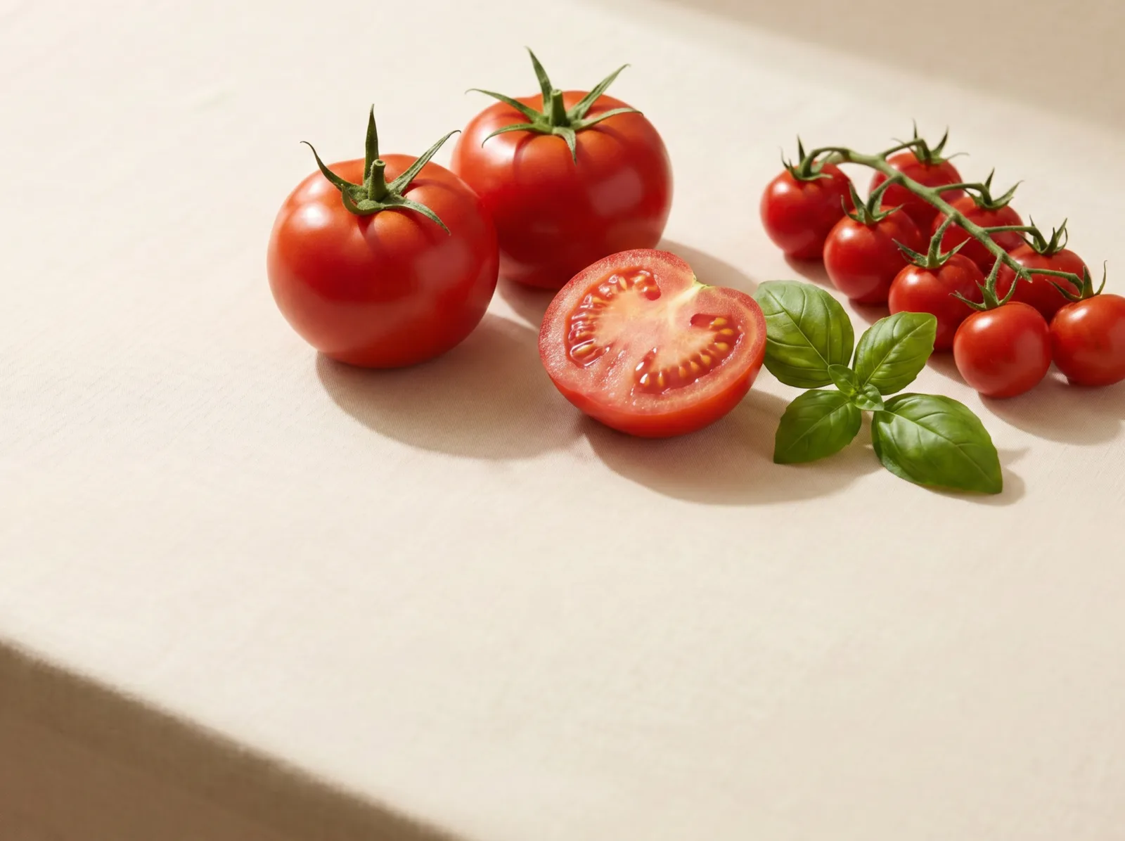 Egyptian fresh vegetables for B2B export — round, Bar 84 and cherry tomatoes from Nile Delta farms, AFRICAFRESH EXPORT