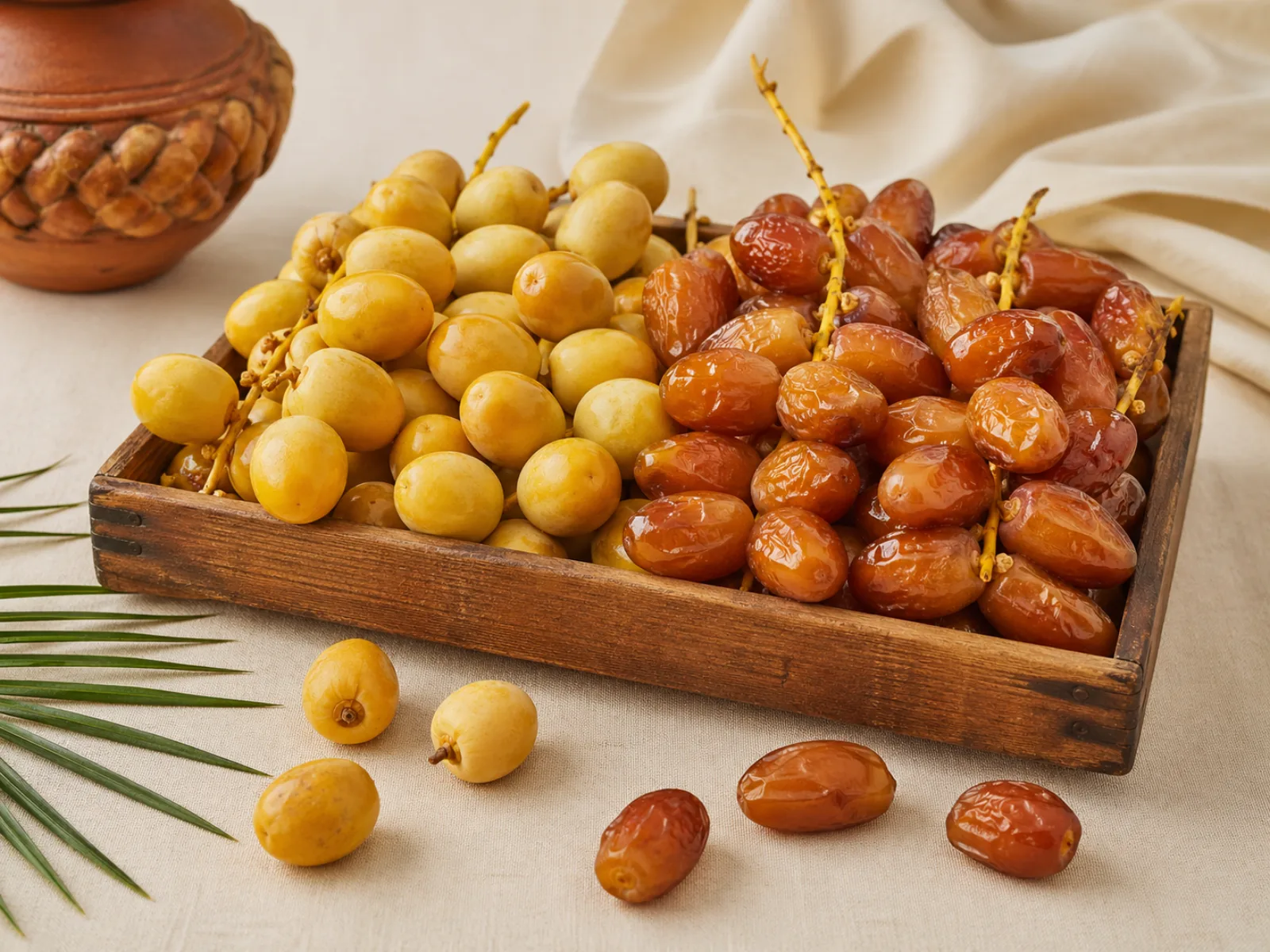 Egyptian Barhi dates export cartons — Khalal and rutab stages, Ramadan and GCC wholesale supply, AFRICAFRESH EXPORT